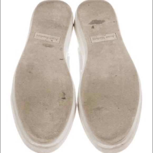 Acne Studios Adriana Cap Toe White Leather Sneaker Size 10 IT 40 - Picture 10 of 12